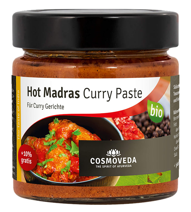 Bio Hot Madras Curry Paste, 175 g - All-Bio Naturkost