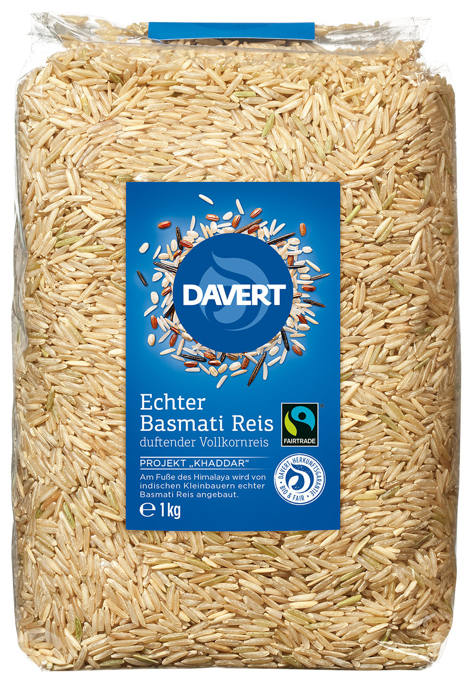 Bio Echter Basmati Reis, braun (Naturreis) 1 kg - YOGISHOP