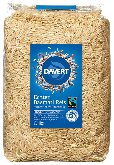 Bio Echter Basmati Reis, braun (Naturreis) 1 kg - All-Bio Naturkost