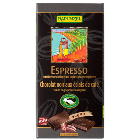 Bio Zartbitter Schokolade mit Espresso-Splittern 51%, 80 g - YOGISHOP