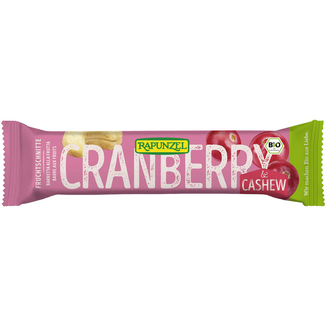 Bio Fruchtschnitte Cranberry-Cashew, 40 g - YOGISHOP