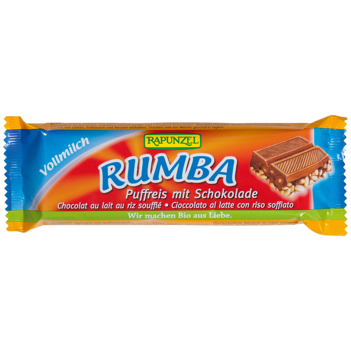 Bio Rumba Puffreisriegel Vollmilch, 50 g