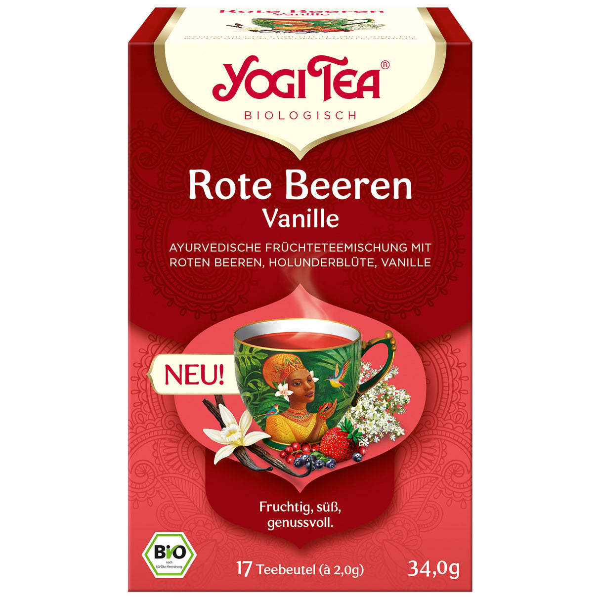 Organic Red Berry Vanilla Tea Blend, 34 g