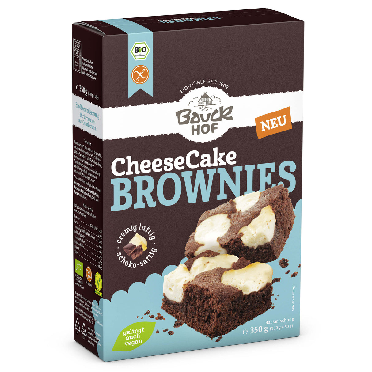 Bio Backmischung Cheesecake Brownies glutenfrei, 350 g