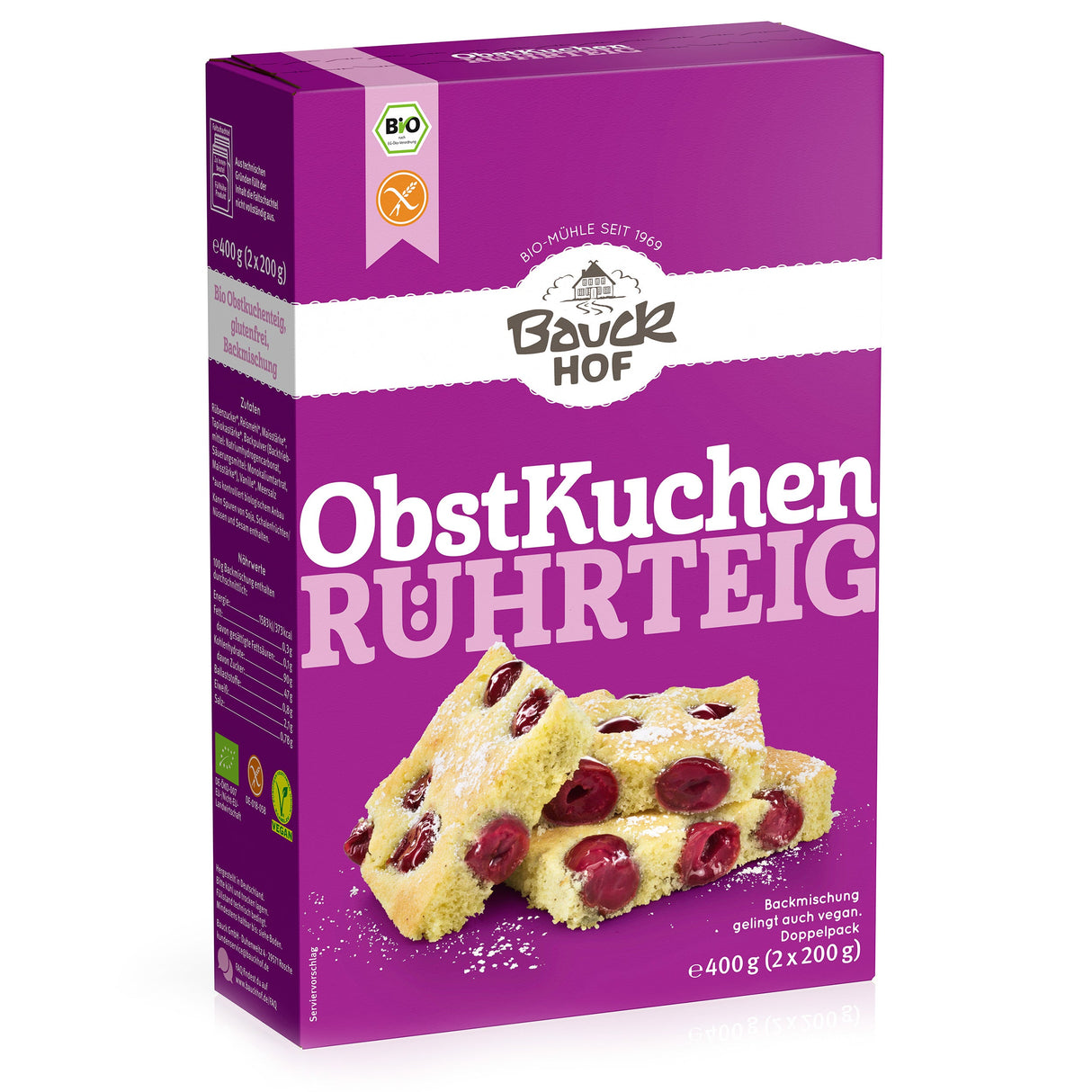 Bio Backmischung Obstkuchenteig glutenfrei, 2x200 g - All-Bio Naturkost