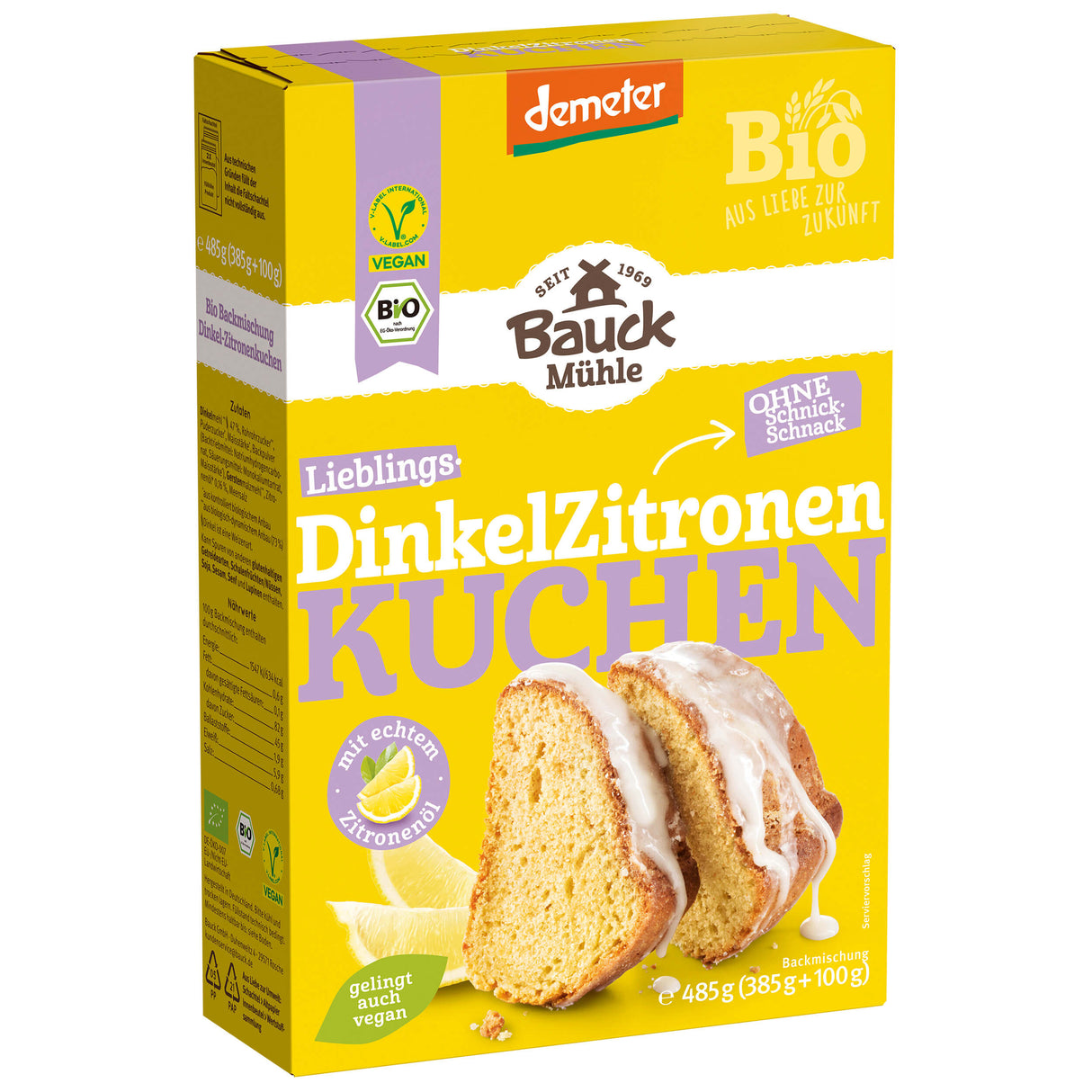 Bio Backmischung Dinkel-Zitronenkuchen, 485 g - All-Bio Naturkost