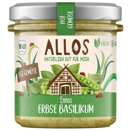 Bio Hof-Gemüse Ennos Erbse-Basilikum, 135 g - YOGISHOP