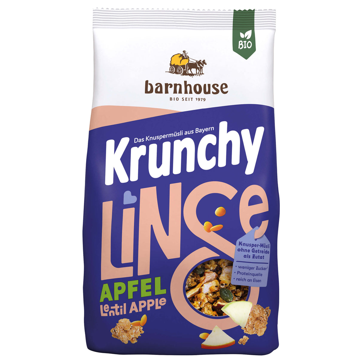 Bio Krunchy Linse Apfel, 325 g - All-Bio Naturkost