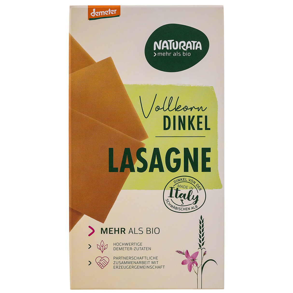 Bio Lasagne Dinkel Vollkorn demeter, 250 g