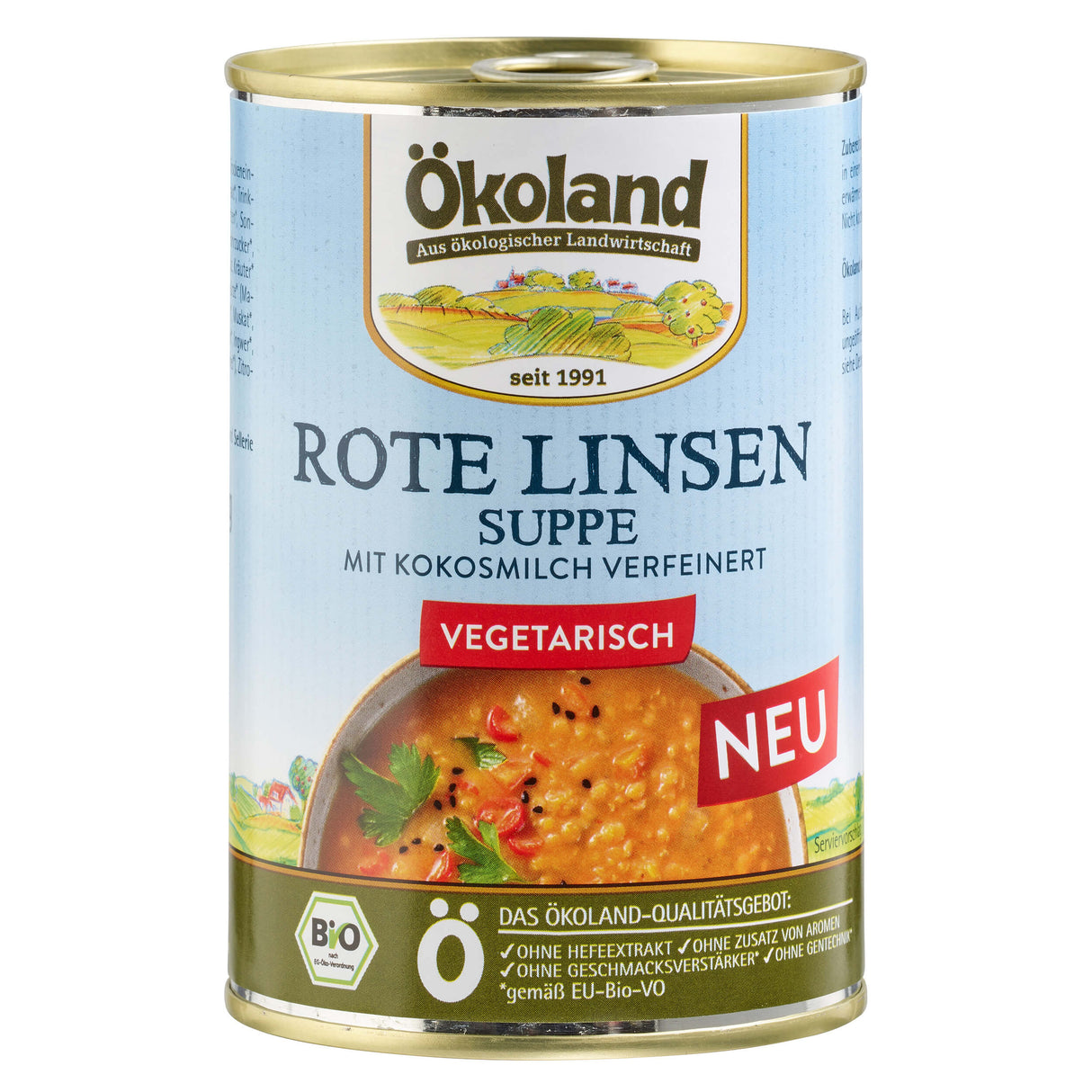 Bio Rote Linsensuppe mit Kokosmilch, 400 g - YOGISHOP