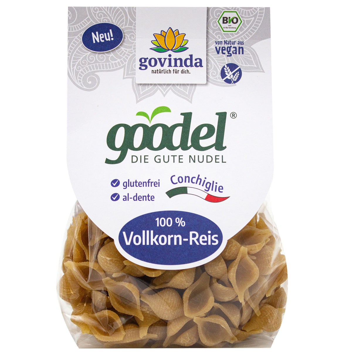 Bio Goodel Conchiglie Whole Grain Rice, 250 g