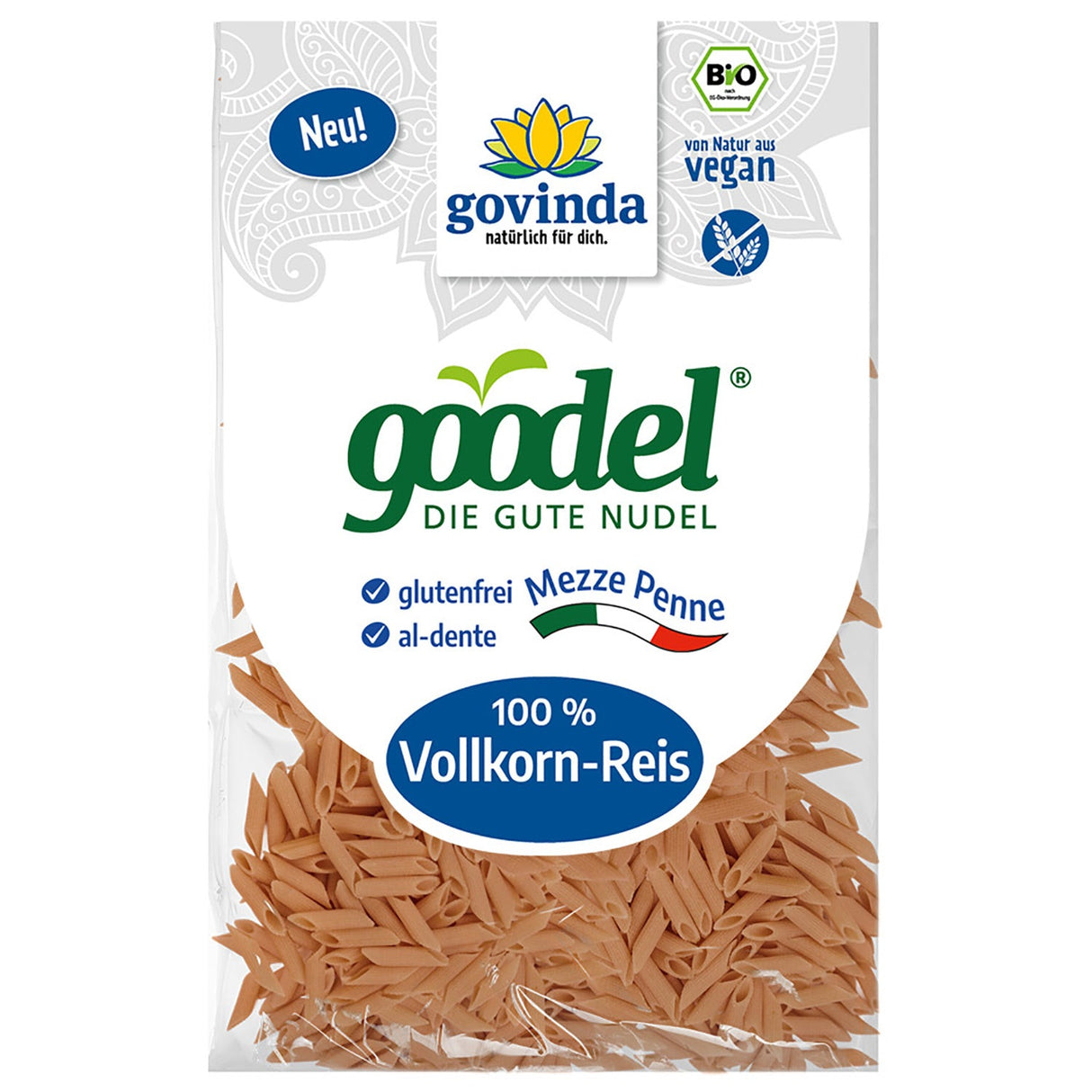 Bio Goodel Mezze Penne Whole Grain Rice, 250 g