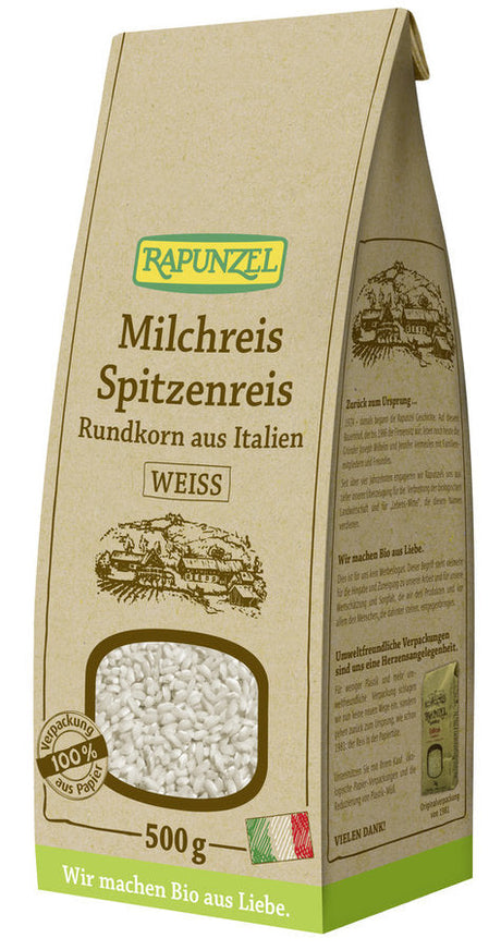 Bio Milchreis Spitzenreis Rundkorn weiß, 500 g - YOGISHOP