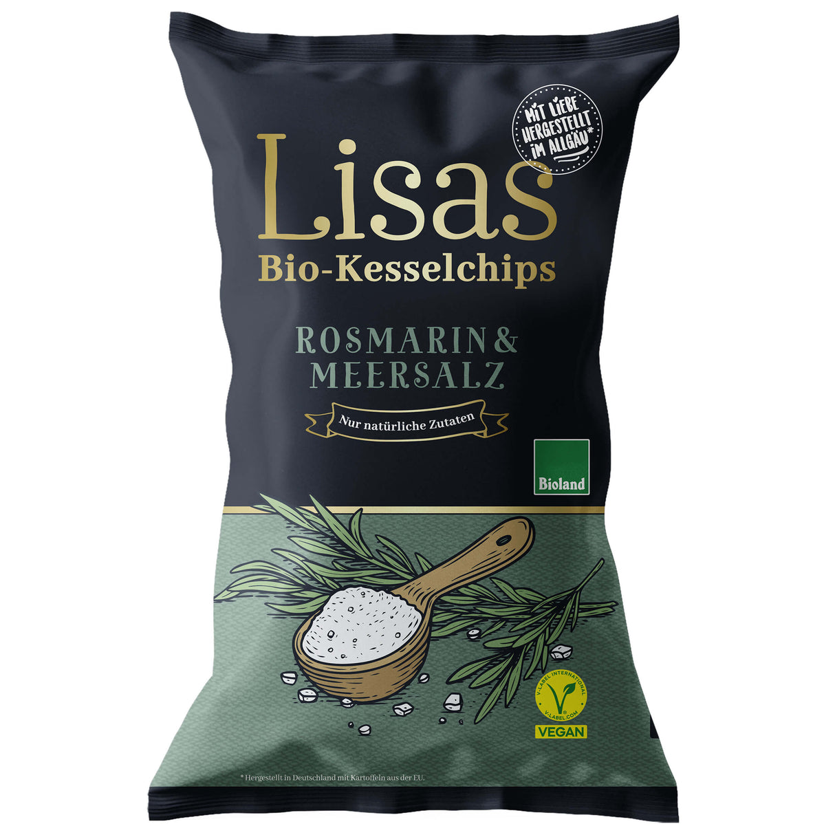 Bio Lisas Kesselchips Rosmarin und Meersalz, 125 g