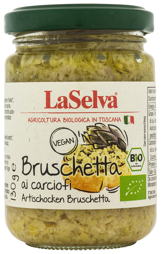 Bio Bruschetta ai carciofi, Bruschetta aus Artischocken, 130 g - All-Bio Naturkost