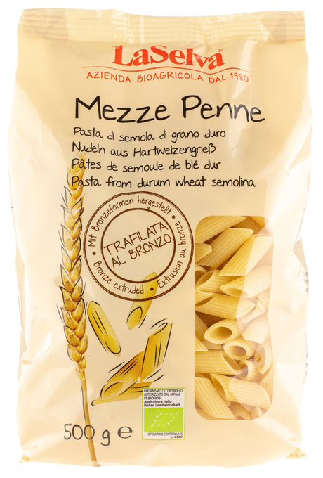 Bio Mezze Penne di semola - Nudeln aus Hartweizen, 500 g - YOGISHOP