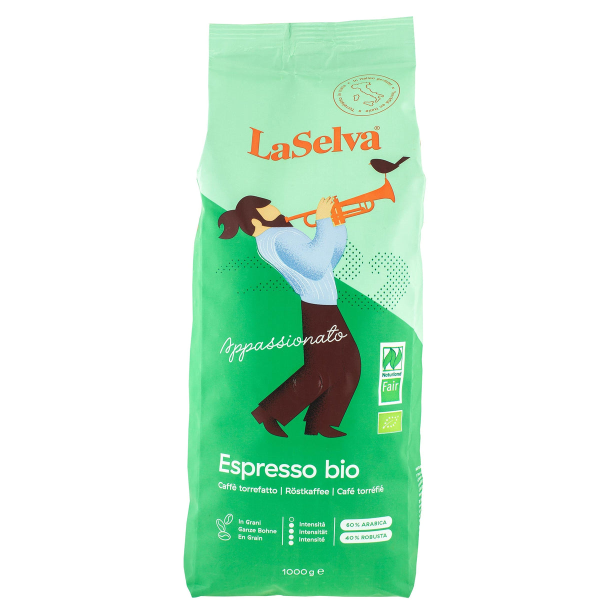 Bio Espresso "Appassionato" - Röstkaffee ganze Bohne, 1 kg