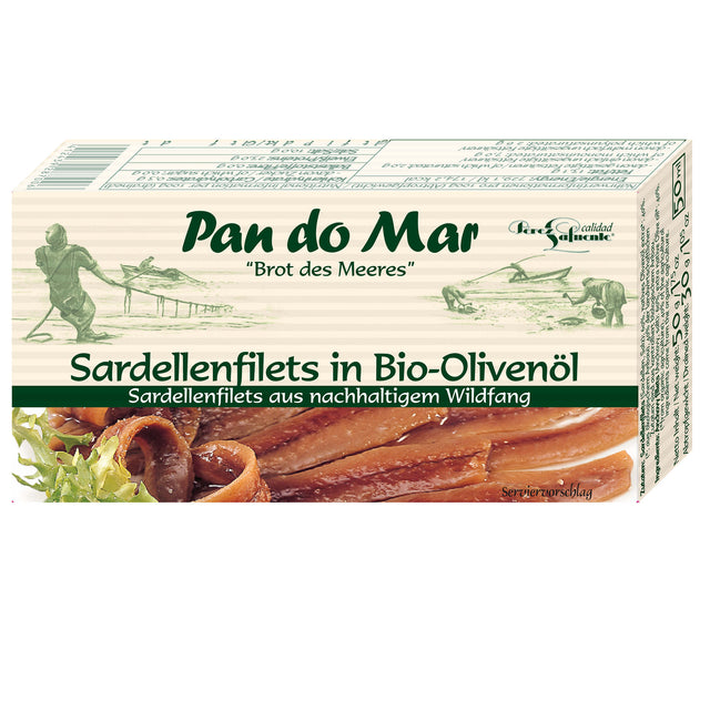 Bio Sardellenfilets in Bio-Olivenöl, 50 g - YOGISHOP