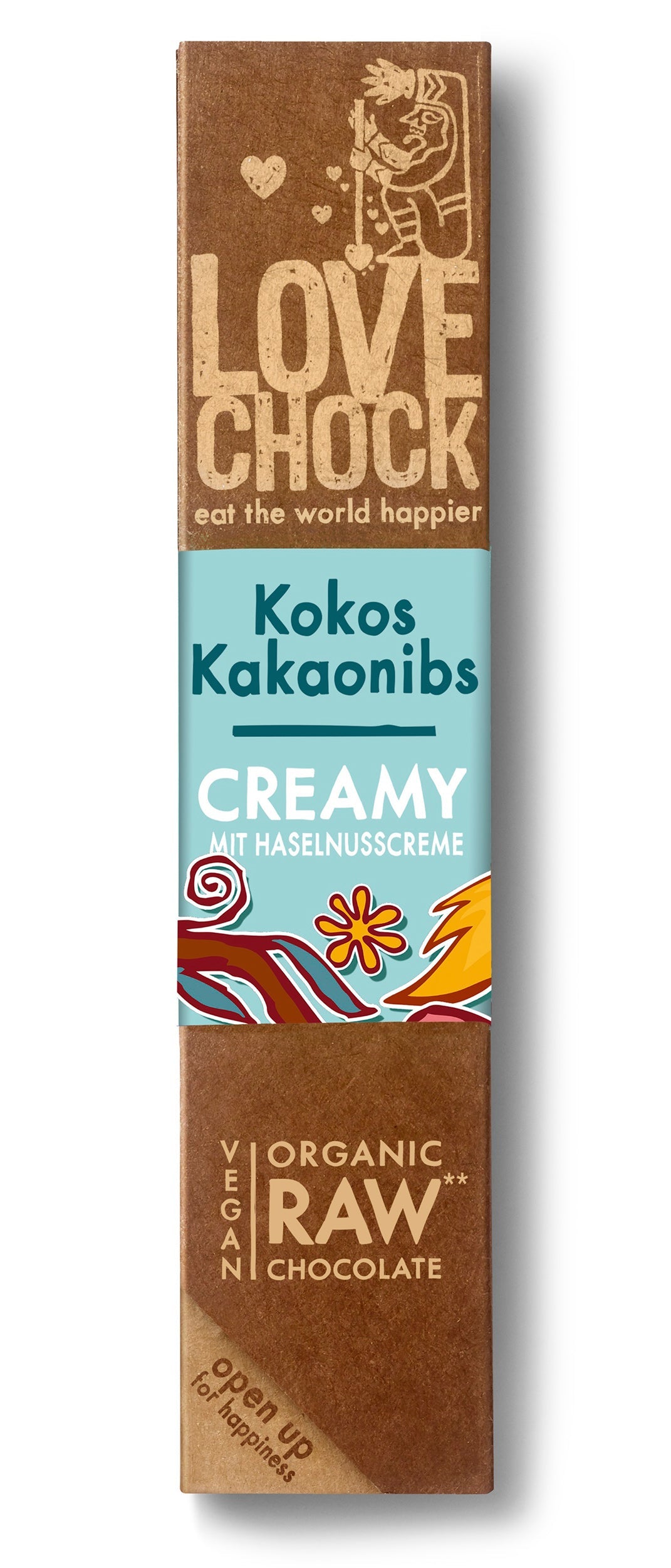 Bio Lovechock Riegel Creamy Kokos Kakaonibs, 40 g - YOGISHOP