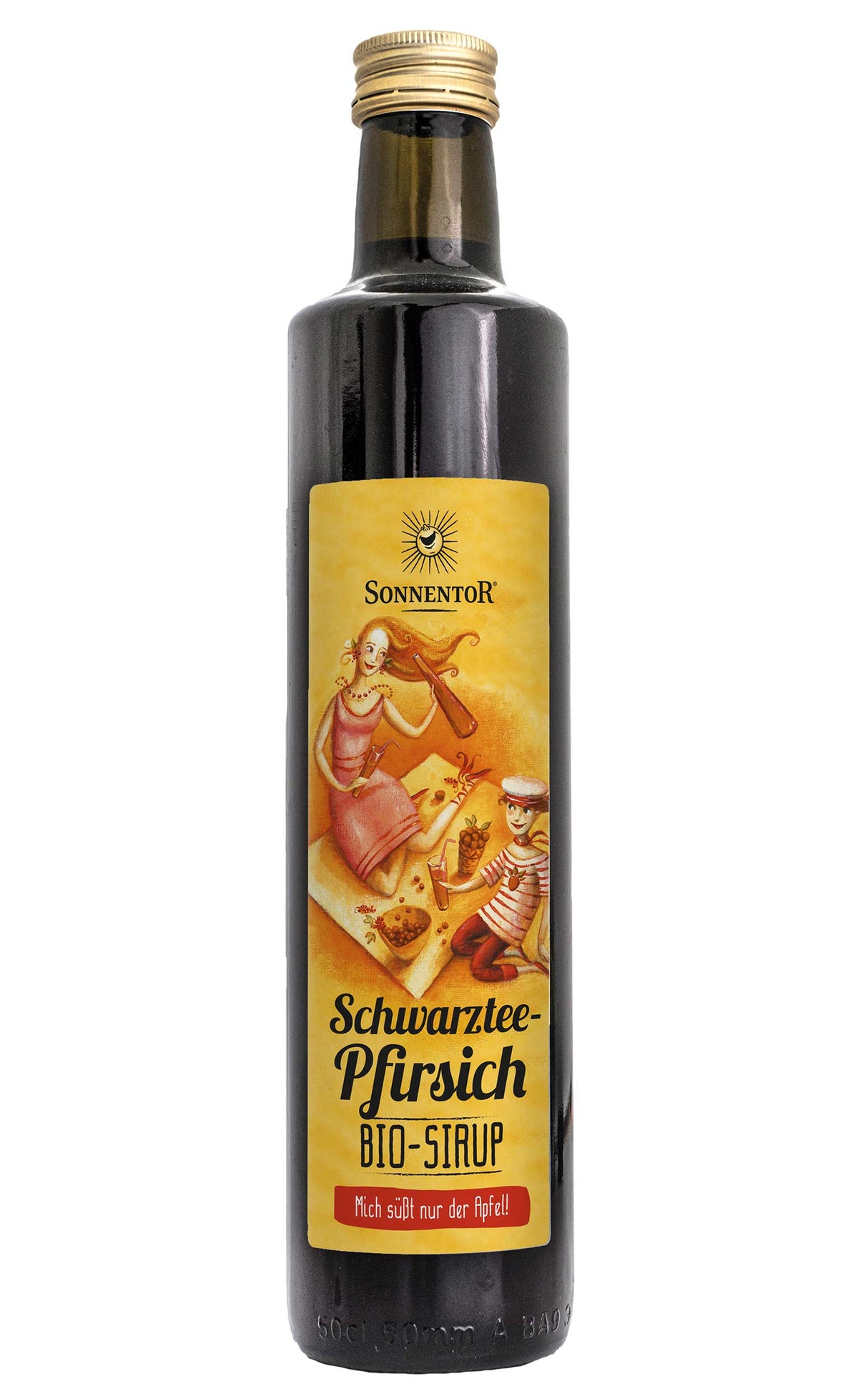 Bio Schwarztee-Pfirsich Eistee Sirup, 500 ml - All-Bio Naturkost