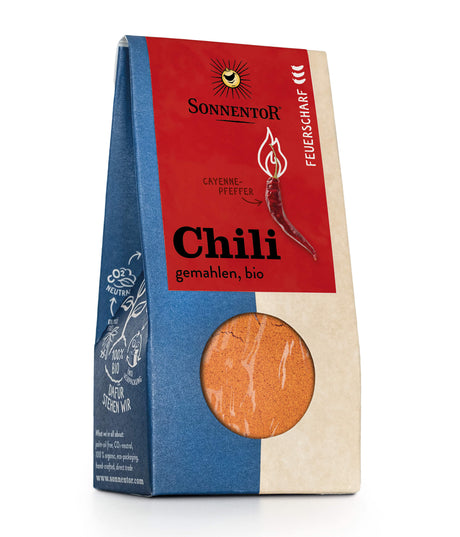 Bio Chili feuerscharf gemahlen (Cayennepfeffer), 40 g - YOGISHOP