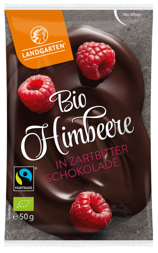 Bio Himbeere in Zartbitter-Schokolade, 50 g - YOGISHOP