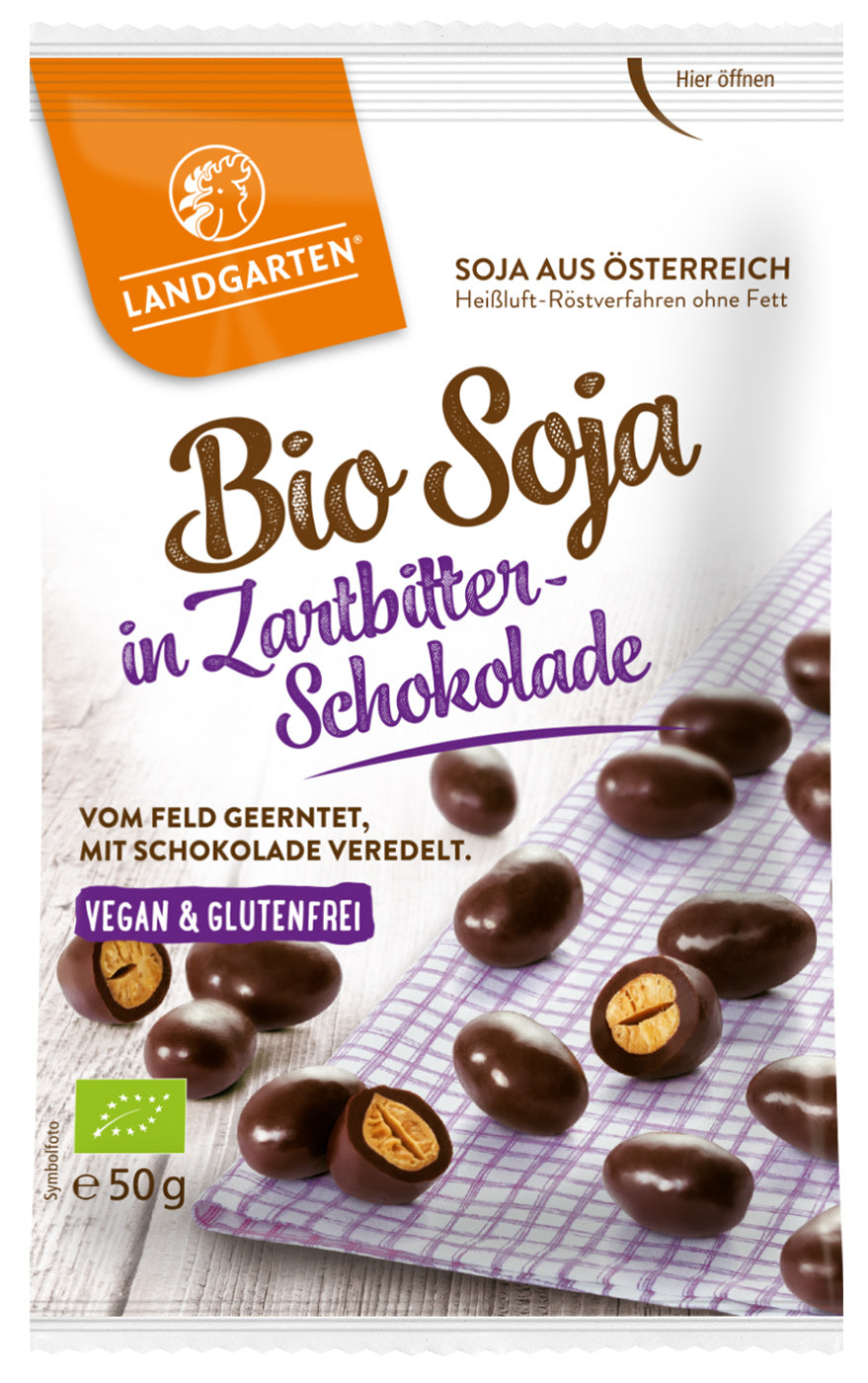 Bio Soja in Zartbitter-Schokolade, 50 g - All-Bio Naturkost