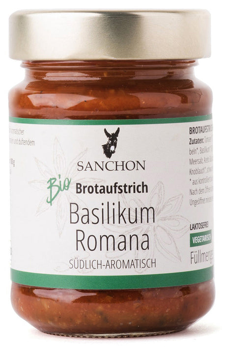 Bio Brotaufstrich Basilikum Romana, 190 g - YOGISHOP