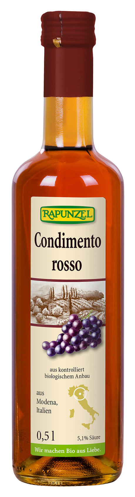 Bio Rotweinessig Condimento Rosso, 0,5 l - YOGISHOP