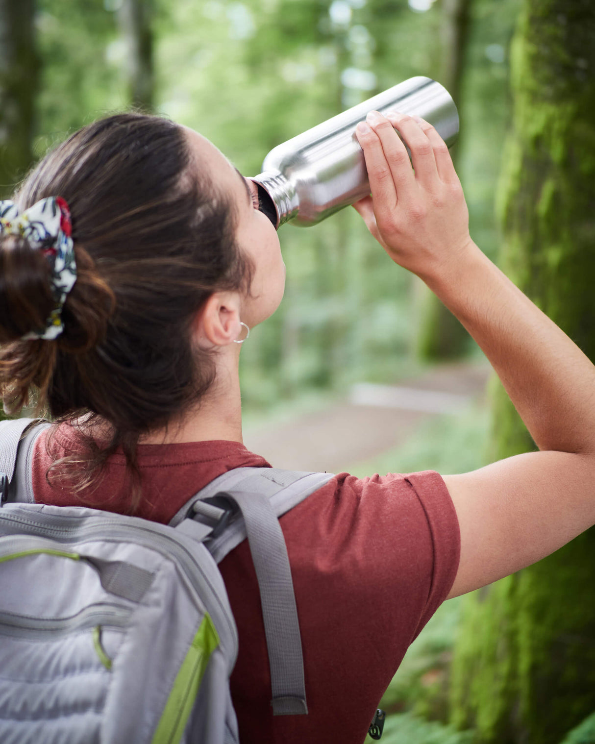 Edelstahl Trinkflasche mit Bambusdeckel, isoliert, 750 ml - All-Bio Naturkost