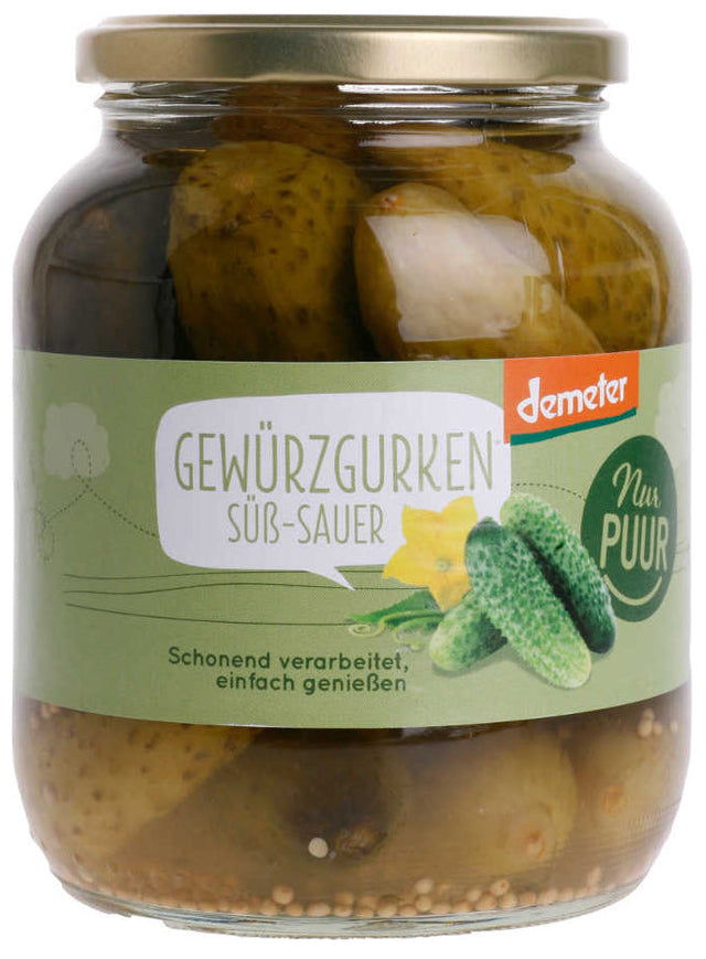 Bio Gewürzgurken - süß-sauer, demeter, 680g - YOGISHOP