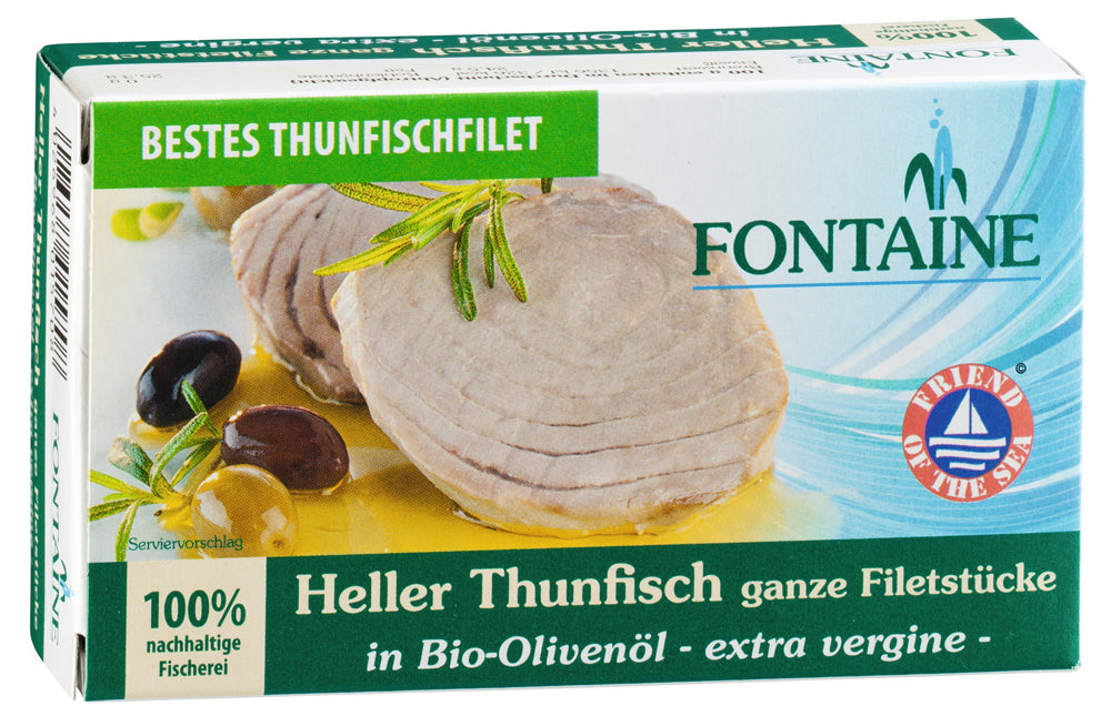 Bio Thunfisch hell in Olivenöl, 120 g - YOGISHOP