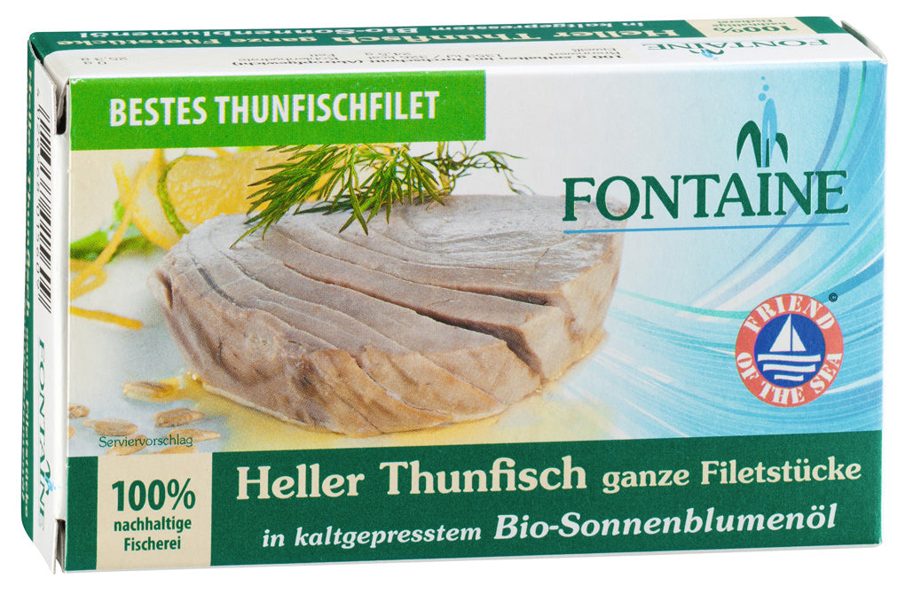 Bio Thunfisch hell in Sonnenblumenöl, 120 g - YOGISHOP