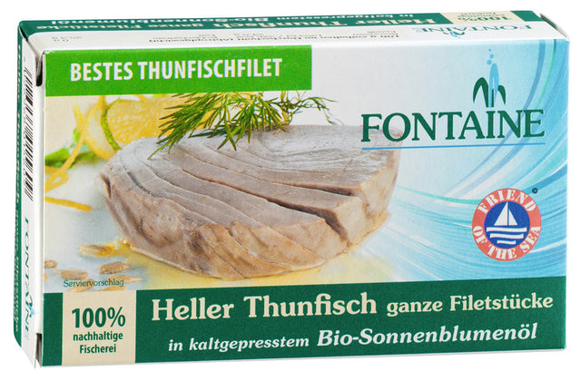 Bio Thunfisch hell in Sonnenblumenöl, 120 g - All-Bio Naturkost