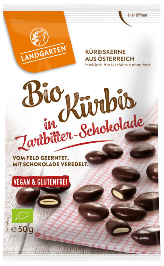 Bio Kürbis in Zartbitter-Schokolade, 50 g - YOGISHOP