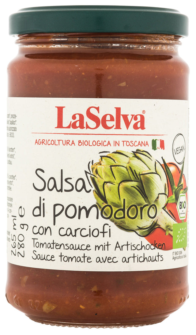 Bio Salsa di pomodore con carciofi, Tomatensauce mit Artischocken, 280 g - YOGISHOP