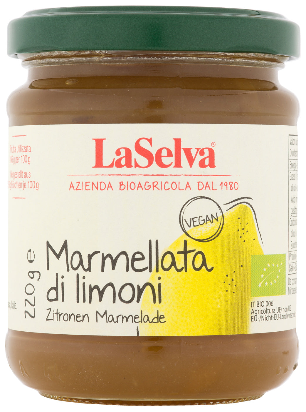 Bio Marmellata di limoni, Zitronen Marmelade, 220 g - YOGISHOP