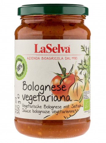 Bio Bolognese vegetariana, vegetarische Bolognese mit Seitan, 350 g 