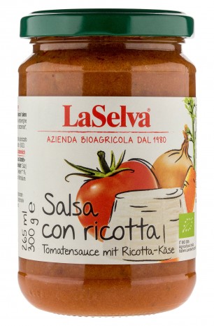 Bio Salsa con ricotta, Tomatensauce mit Ricotta-Käse, 300 g 